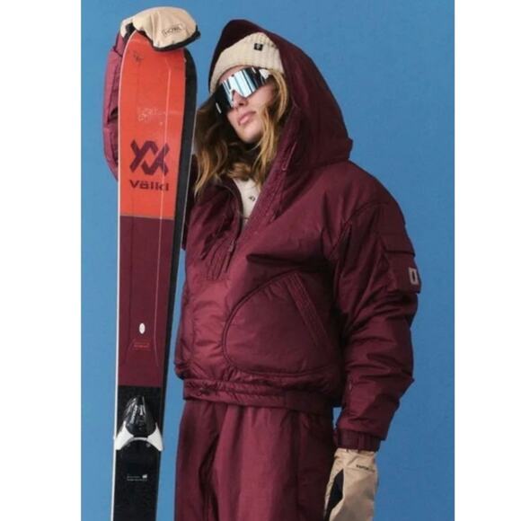 New FREE PEOPLE MOVEMENT Dew Point Pullover SKI JACKET $398 SMALL Oxblood - Picture 1 of 4